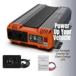 Inverter per auto a onda sinusoidale pura da 6000 W: trasformatori da 12 V a 220 V, presa UE, display LCD, telecomando per casa, campeggio, camper