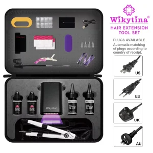 Kit Completo Originale 2025 per Extension Capelli con Luce UV, Colla UV a Lunga Durata e Macchina per Rimozione – Strumenti Professionali da Salone