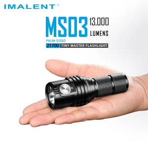 IMALENT MS03 Torcia potente EDC con LED Cree XHP70.2 da 13000 lumen, batteria al litio 21700 4000mAh ricaricabile e torcia impermeabile, Lampada portatile super luminosa ad alta potenza per campeggio