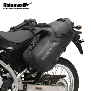 Rhinowalk Borsa da moto 2 pezzi 100% impermeabile 18L/28L/48L Borsa da moto universale per borse da sella Bagagli laterali