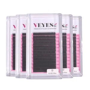 Veyes Inc 5 custodie/lotto estensioni delle ciglia individuali ciglia finte di visone veylash Professionals Classic Soft Natural Lash all’ingrosso