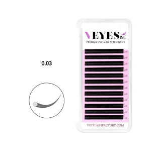 Veyes Inc estensioni delle ciglia individuali ciglia finte di visone 0.03mm veyellash Professionals Classic Soft Natural Lash all’ingrosso all’ingrosso