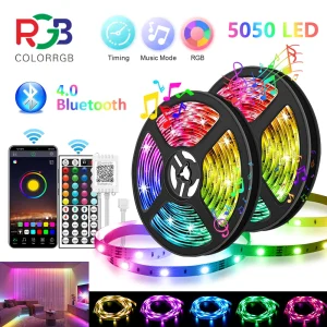 Striscia LED RGB5050 Cambia colore 5M-20M APP + Illuminazione LED domestica remota, Striscia LED che cambia colore Sincronizzazione musicale,