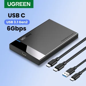 Custodia per disco rigido UGREEN HDD 2.5 adattatore da SATA a USB 3.0 custodia per disco rigido SSD scatola per HDD tipo C 3.1 custodia per HDD esterna HD