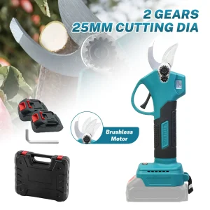 Cesoie da potatura elettriche senza spazzole da 25 mm Forbici a batteria a 2 marce Strumento per potatura di bonsai per alberi da frutto per batteria Makita