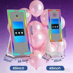 Cabina Fotografica Portatile con Touchscreen Grande 2026, Specchio Magico da 43/65 Pollici, Perfetta per Matrimoni ed Eventi.