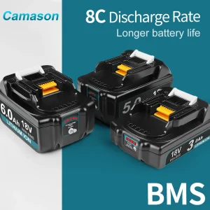 Batteria Camason 18V per accessori di ricambio per utensili elettrici Makita BL1860 BL1850 batterie ricaricabili agli ioni di litio da 18 V Caricabatterie