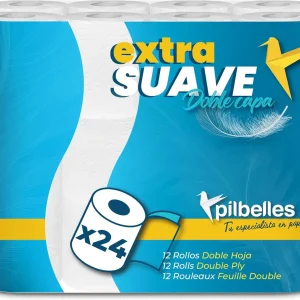 PILBELLES carta igienica Extra morbida-2 strati, più di 160 fogli per rotolo, senza profumi, certificato di cellulosa al 100% marchio di qualità ecologica