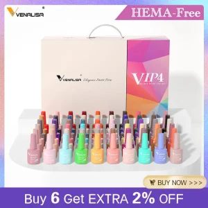 Set di smalti gel VENALISA da 7,5 ml VIP4 Hema Free NailManicure Soak off Base Nowipe Topcoat Kit di vernici gel per unghie UV LED