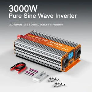 Inverter Solare HOULI Onda Sinusoidale Pura 12V 220V Convertitore di Frequenza 24V Potenza 3000W-7000W Convertitori Solari LCD per Auto Magazzino UE