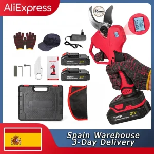 Cesoie elettriche da potatura 21V 50mm senza spazzole 1000W Display digitale Potatore di rami di potenza per arbusti di alberi da frutto per batteria Makita