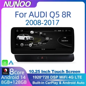 Android 14 Autoradio Per Audi Q5 2008-2017 GPS Stereo Lettore Multimediale Per Auto WIFI 4G SIM BT DSP Wireless Carplay
