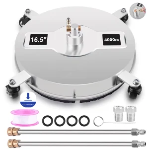 4000PSI idropulitrice da 16.5 pollici detergente per pavimenti a terra in acciaio inossidabile 4 ruote per connettore rapido Karcher Lavor 1/4″