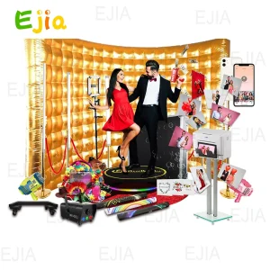 Commerciale Oro/Argento Parete 10ft/3m Gonfiabile Photobooth Sfondo Fotobudka 360 Photo Booth Parete Per Eventi di Festa Noleggio