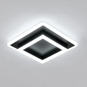 Plafoniera a LED, lampada da soffitto quadrata in acrilico nero da 30 W, apparecchi di illuminazione semplici e moderni per camera da letto (30 cm)