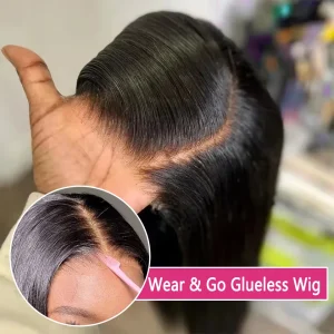 Wear Go Glueless Parrucca 30 34 Pollici Bone Dritto 13×6 HD Parrucca Frontale Del Merletto Dei Capelli Umani Pre pizzicati 6×4 Trasparente HD Parrucca Anteriore Del Merletto