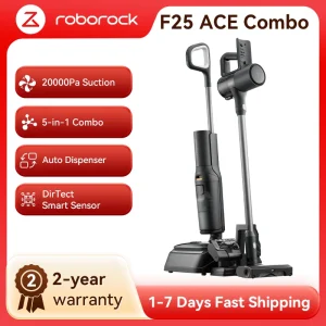 roborock F25 ACE Combo, aspirapolvere senza fili 5 in 1 per umido e secco, 20.000 Pa di aspirazione, elimina lo sporco umido e secco, con autopulizia e asciugatura.