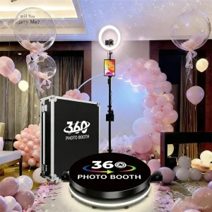 Cabina fotografica a 360 gradi macchina per cabina fotografica a 360 gradi con confezione flight case adatta per eventi di feste di ricevimento di nozze