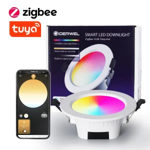 Smart Zigbee 3.0 faretto da incasso a Led RGB + CW + WW faretto da incasso a soffitto da 4 pollici funziona con Hub Bridge Smartthings Alexa Voice Control