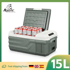 Alpicool NL15 15L Frigorifero portatile per auto 12 Volt Mini frigorifero congelatore 12/24V DC 100-240V AC Contenitore di ghiaccio per camion da campeggio