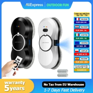 Robot pulisci finestre ultrasottile Liectroux HCR-10 con spruzzo d’acqua a ultrasuoni, robot aspirapolvere per finestre, tergivetro domestico, pulizia a secco e umida, percorso AI