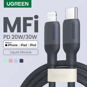 UGREEN MFi Silicone Tipo C a Cavo Lightning per iPhone 11 14 13 12 Pro Max USB C Ricarica rapida per iPad Cavo di ricarica iPhone