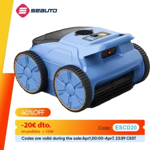 Aspirapolvere per piscina Seauto SAT20 150 minuti di funzionamento fino a 2000 piedi quadrati, aspirazione potente da 45.000 Pa, arrampicata a parete per piscine interne/fuori terra
