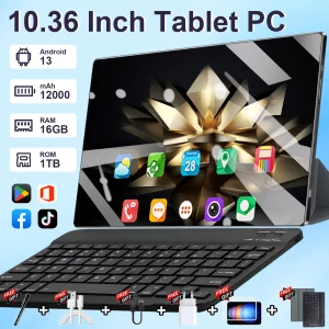 Tablet 5G 2026 Android 13.0 Nuovo di Zecca 10.36 Pollici 16GB RAM 1TB ROM 16MP 32MP 12000mAh 10 Core WIFI Bluetooth