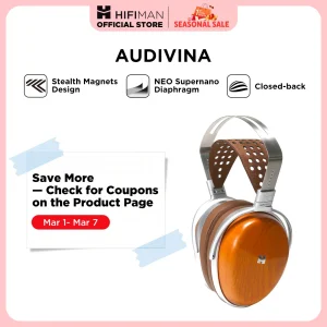 HIFIMAN AUDIVINA Cuffia da studio over-ear magnetica planare con retro chiuso