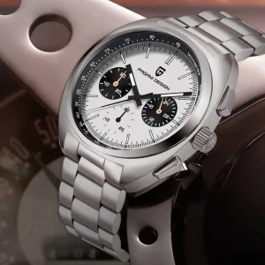 PAGANI DESIGN 2025 Nuovo Panda Dial Orologi da uomo Orologio al quarzo di lusso per uomo Giappone VK63 Cronografo sportivo Orologio da polso in vetro zaffiro