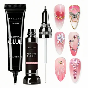 Colla per Strass Makartt, Gel Adesivo per Unghie per Design 3D, Adesivo Super Forte per Gemme per Unghie, per Decorazioni Natalizie Fai-da-Te