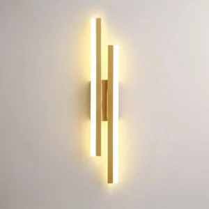 Lampada da parete moderna da 16 W, lampada da parete per interni a LED in acrilico dorato per camera da letto, soggiorno, corridoio, scala, luce calda 3000 K