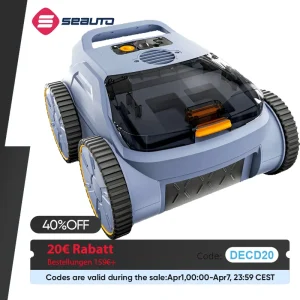 Aspirapolvere per piscina Seauto, 3 modalità per piscine interrate e fuori terra fino a 2150 mq. Piede, dura fino a 150 minuti, motore brushless da 180 W