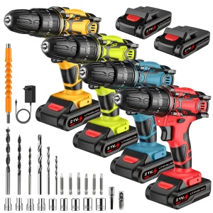 Cacciavite a batteria a impatto 21V 1500 giri/min trapani ad alta velocità batteria ricaricabile trapano trapano domestico utensili elettrici con punte da trapano