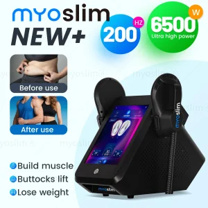 Myoslim Body Slim Sculpt Stimolare i muscoli Rimozione del grasso 6500W Macchina elettrica Hi-emt RF Perdere peso Elettromagnetico portatile