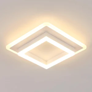 Plafoniera a LED, 20CM 24W Lampada da soffitto moderna a LED Bianco caldo 3000K, Plafoniere bianche per corridoio Soggiorno