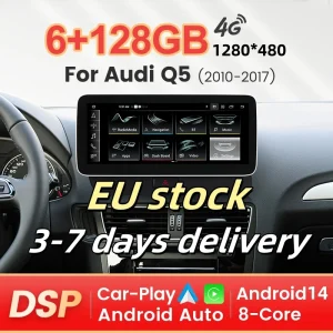 Android 14 Wireless Carplay Autoradio Per Audi Q5 2009 2010 2011 2012 2013 – 2017 GPS Stereo Sistemi Intelligenti Android Auto BT
