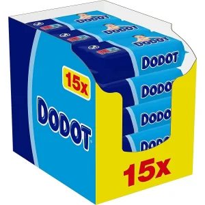 Salviette Dodot Baby, 960 Salviette, 15 confezioni (15×64), Detersione e idratazione ad ogni passaggio