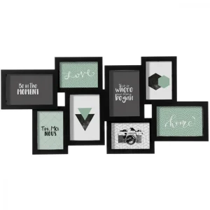 Cornice Atmosphera per 8 immagini nere realizzata in resina di alta qualità