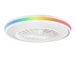 Ventilatore da soffitto LED ATOMANT 48W, diametro 50 cm, luce CCT + RGB 5000 lm, motore DC 15W silenzioso, 6 velocità, modalità estate/inverno, timer, telecomando, ideale per camera, salotto o stanza