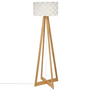 Lampada da terra in bambù bianco Atmosphera 150cm – Design naturale