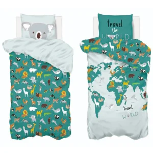 Set di biancheria da letto per bambini Mappa del mondo Cotone ATMOSPHERA 140x200x0,3cm
