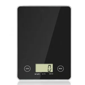 Peso per cucina, Bilancia digitale da cucina con schermo LCD, Peso elettrico per alimenti, Bilancia in vetro temperato per cottura, cibo, Backsplays, ecc. 5 kg