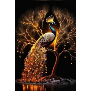 Pittura diamante per punto croce, disegno diamante, kit animale completo pittura diamante, kit pittura diamante pavone 5D per ragazzi ragazze adulti, decorazioni per la casa 30×40 cm
