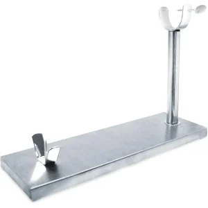 QUTTIN Porta Prosciutto in Acciaio Inox Colore Cromato, Porta Prosciutto Gourmet, Porta Prosciutto in Metallo, Vite con Rivestimento.