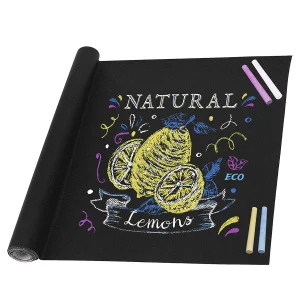 Rotolo di lavagna autoadesiva 60×150 cm Adesivo da parete 45×200 cm Vinile per scrivere con gesso 45×150 cm, Foglio di lavagna adesivo per bambini,