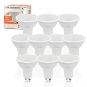 Lampadina LED ATOMANT GU10 LED 8W, 800 Lumen, equivalente a 80W alogeno, basso consumo, luce potente e chiara, ideale per cucine, bagni o aree di lavoro, accensione istantanea, lunga durata e alta