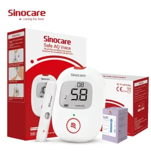 Sinocare AQ Voice Blood glucometro Kit o strisce reattive aghi Test per glucometro diabete