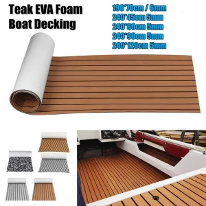 Schiuma autoadesiva Decking in Teak schiuma EVA pavimentazione marina Faux Boat Decking Sheet accessori Marine 600x2400x5mm
