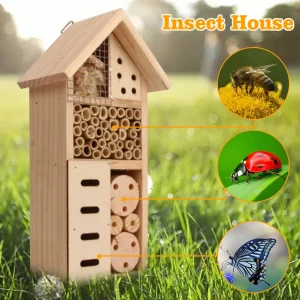 Insect House Insect Hotel Natural nidificazione Habitat insetto allevamento nido per giardino all’aperto Yard Bee Butterfly